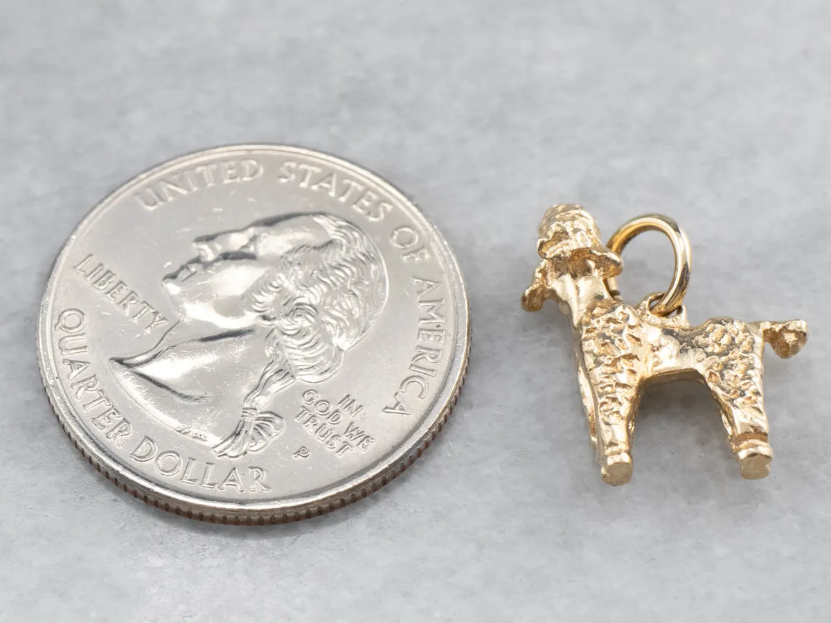 14K Gold Poodle Dog Charm