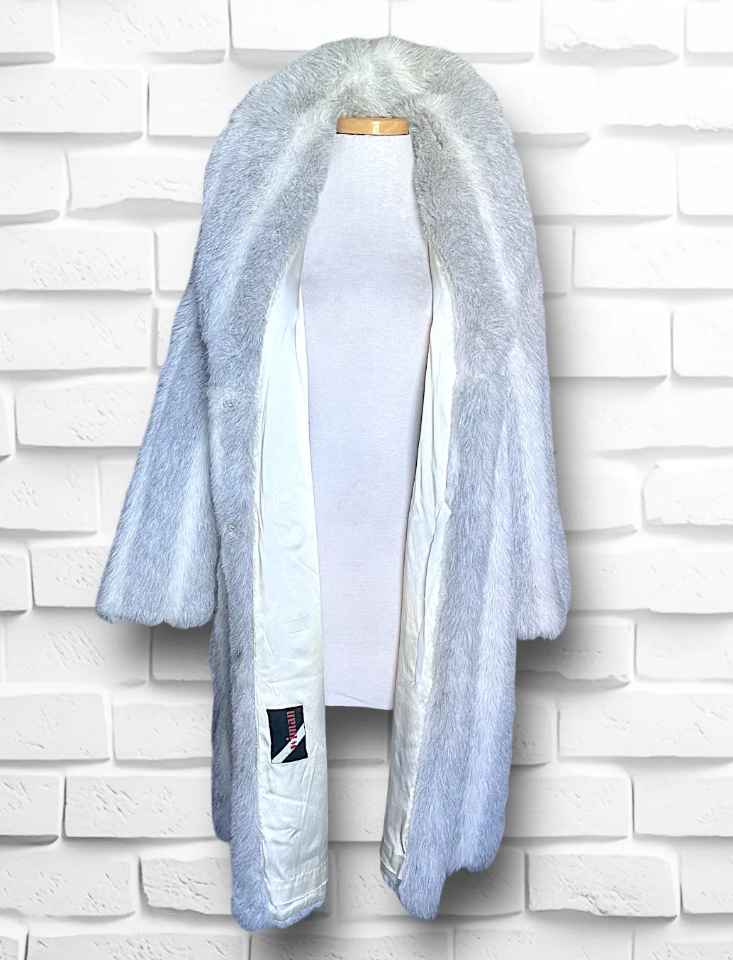 1970’s Grey & White Faux Fur Wiman Oversized Overcoat