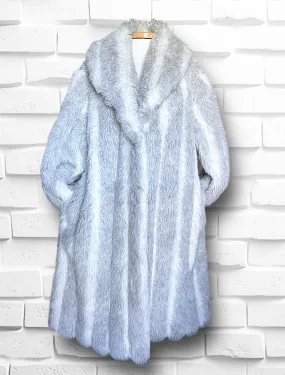 1970’s Grey & White Faux Fur Wiman Oversized Overcoat