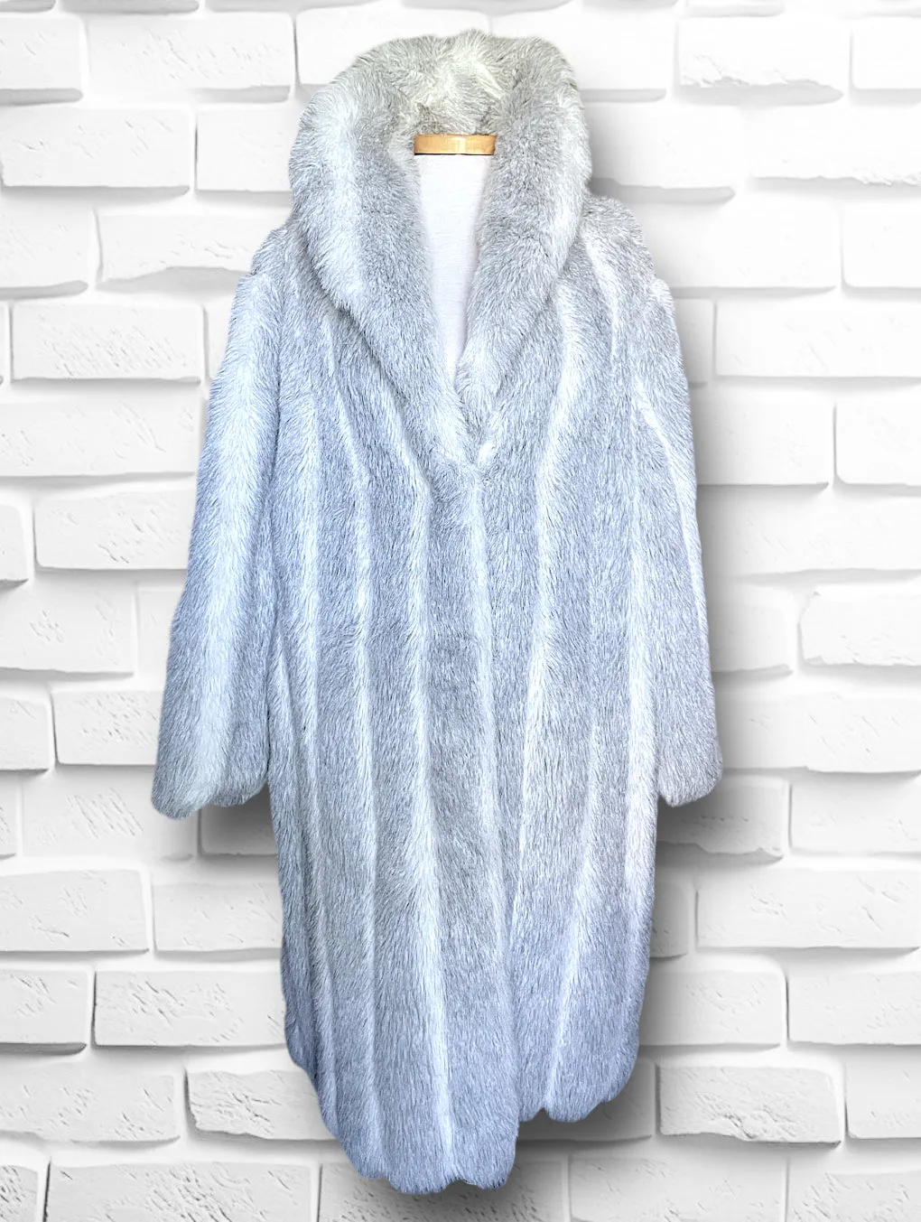 1970’s Grey & White Faux Fur Wiman Oversized Overcoat