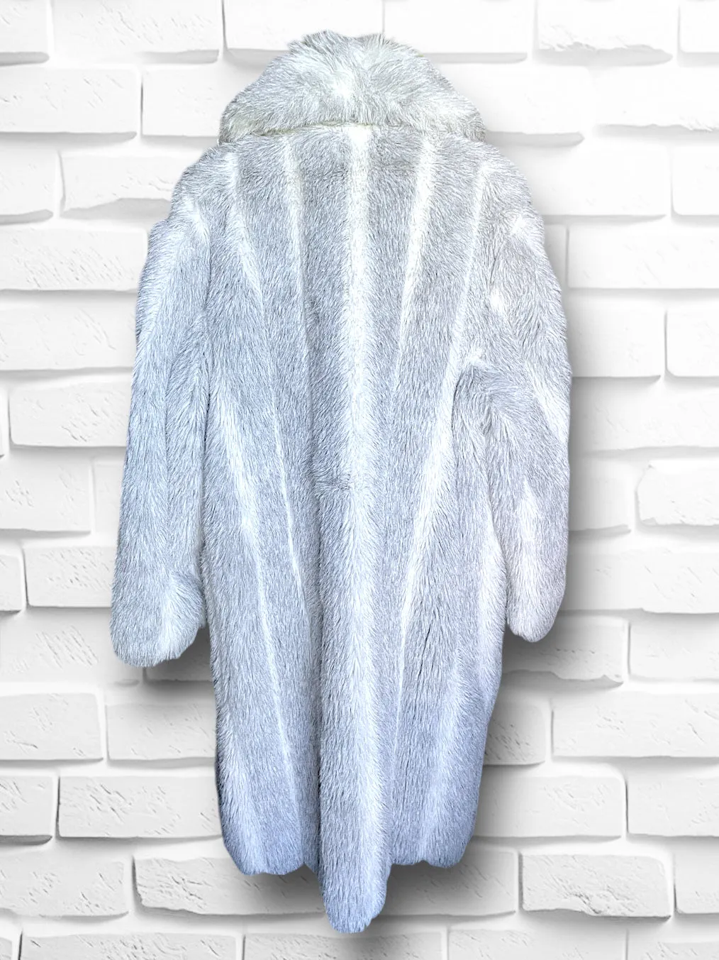 1970’s Grey & White Faux Fur Wiman Oversized Overcoat