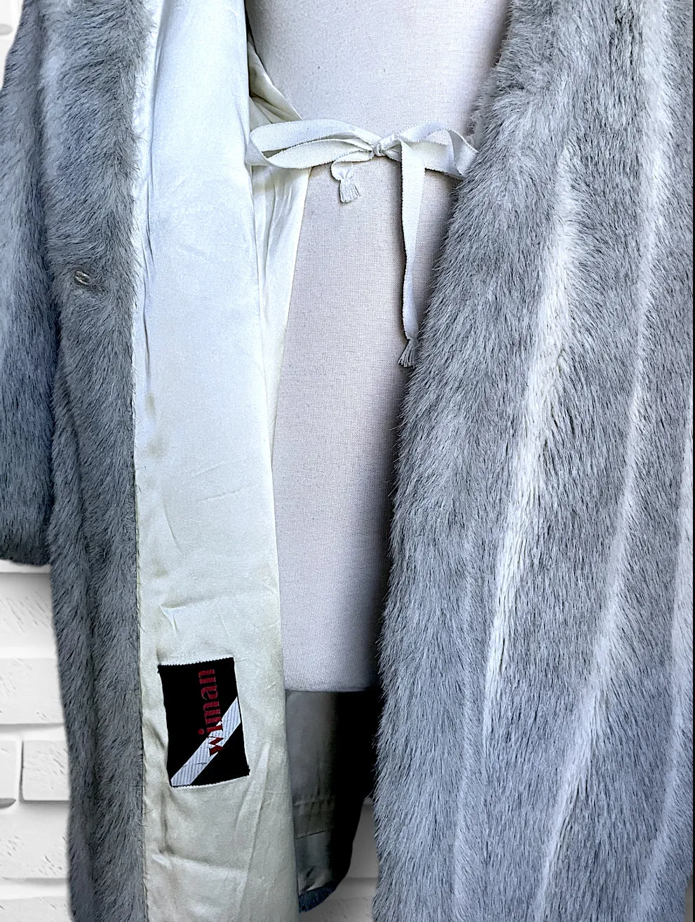 1970’s Grey & White Faux Fur Wiman Oversized Overcoat