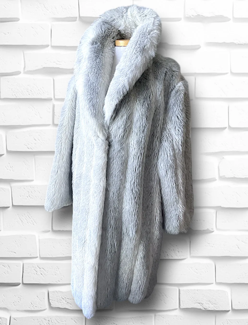 1970’s Grey & White Faux Fur Wiman Oversized Overcoat