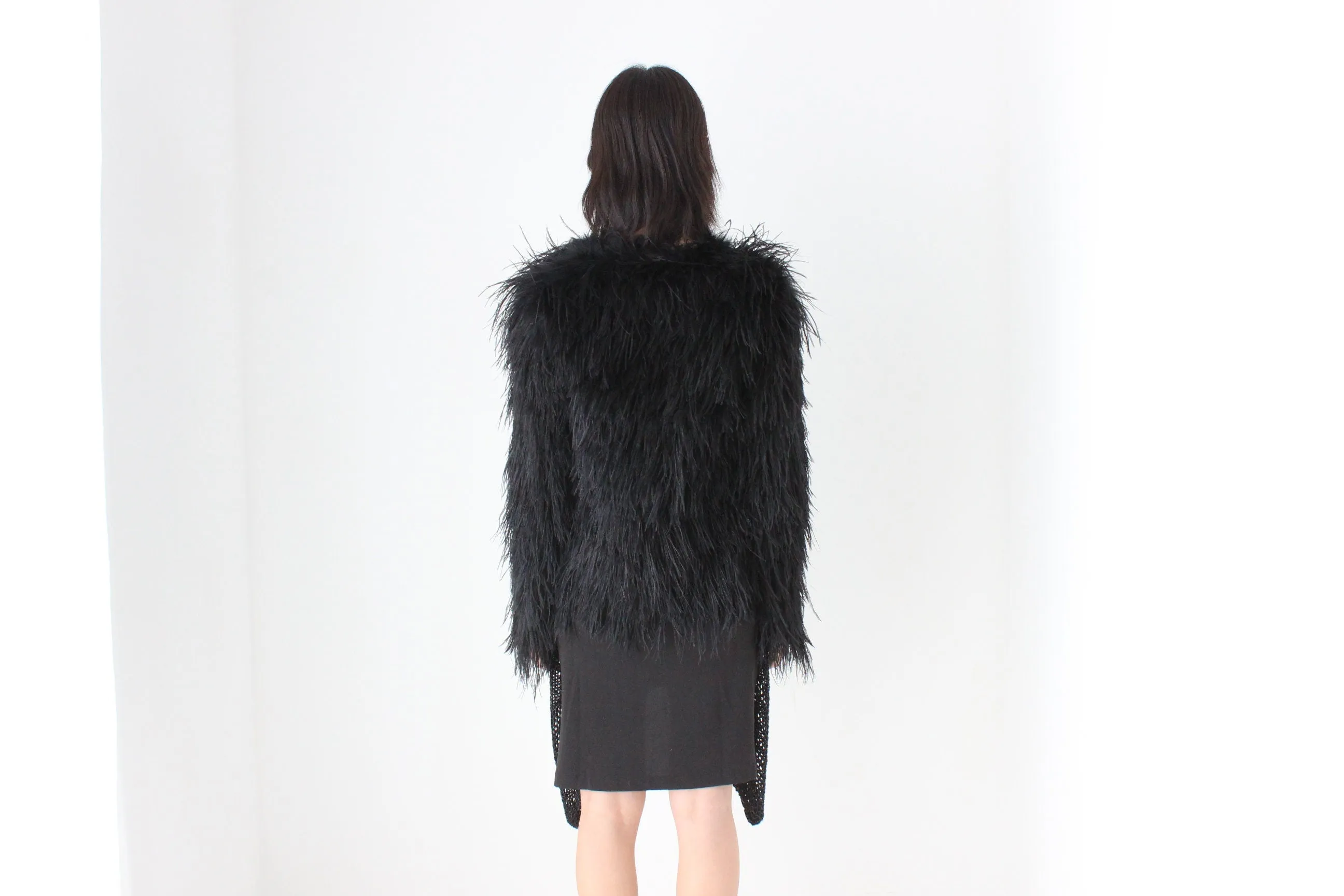 2000s Topshop Full Ostrich Feather Jacket