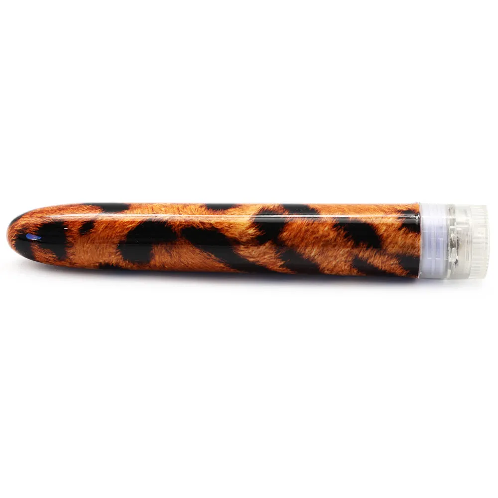 7" Leopard Print Slimline Classic Vibrator