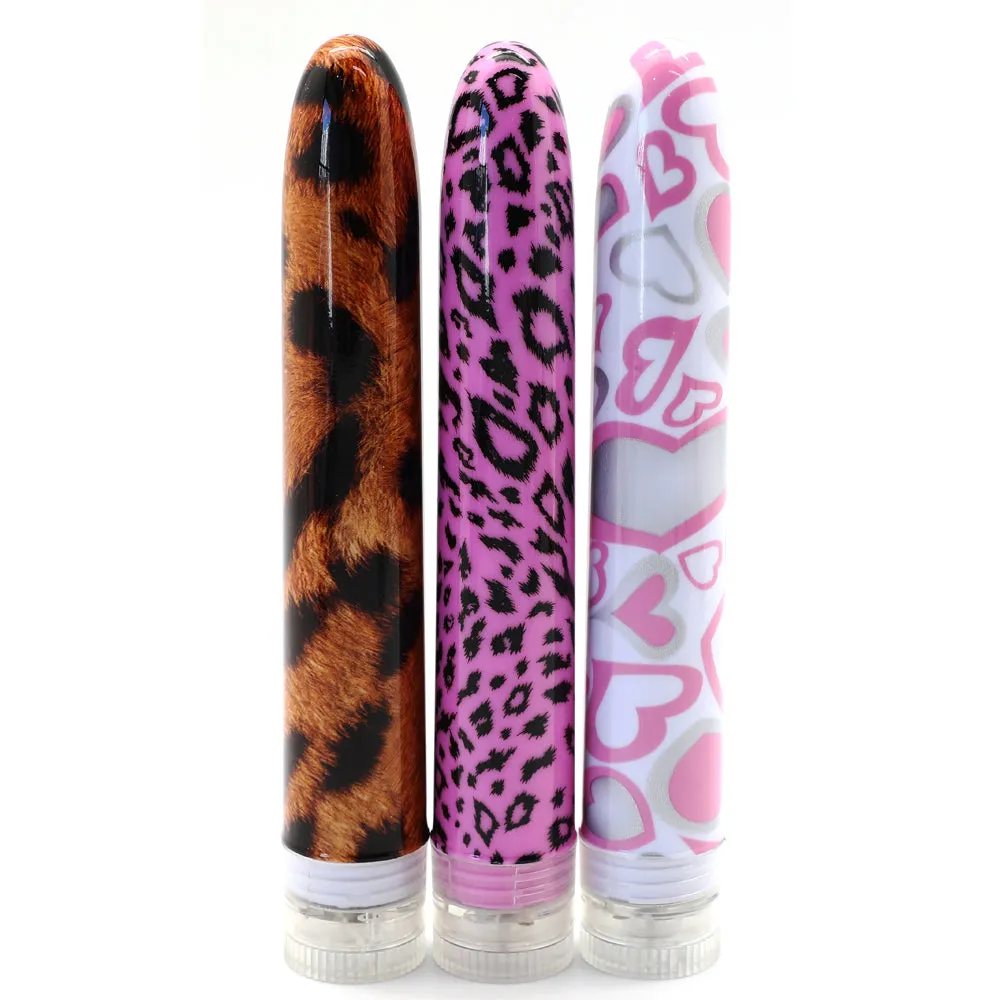 7" Leopard Print Slimline Classic Vibrator