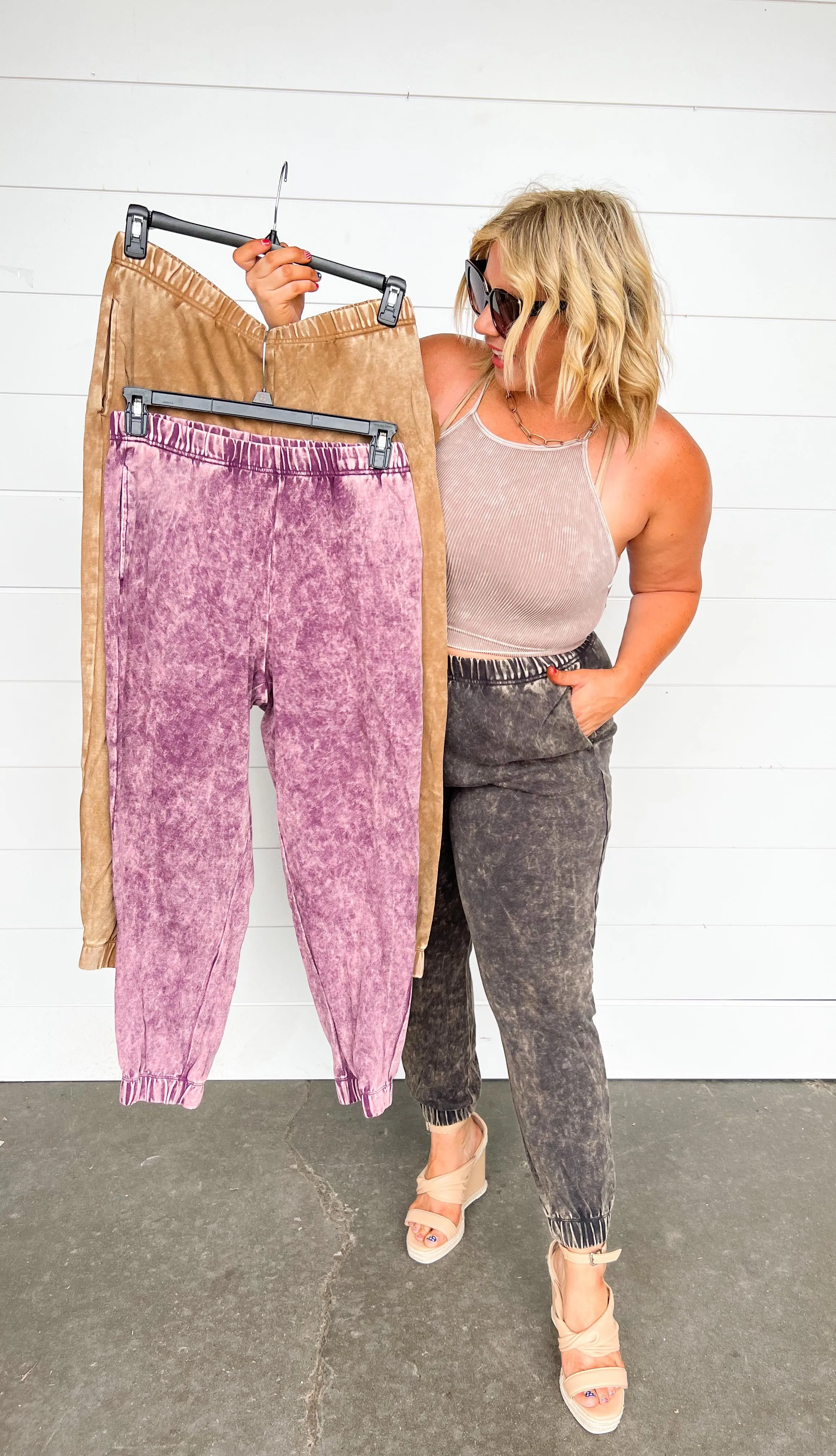 Acid Wash Joggers - Final Sale