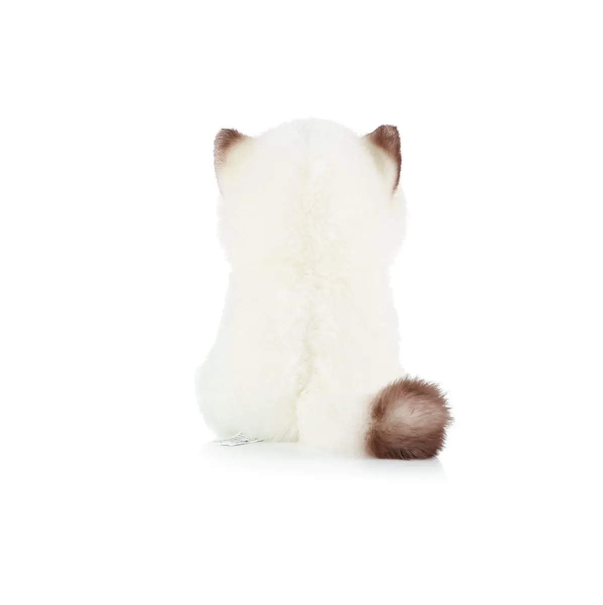 Adorable Lifelike White Siamese Cat Plush Toy