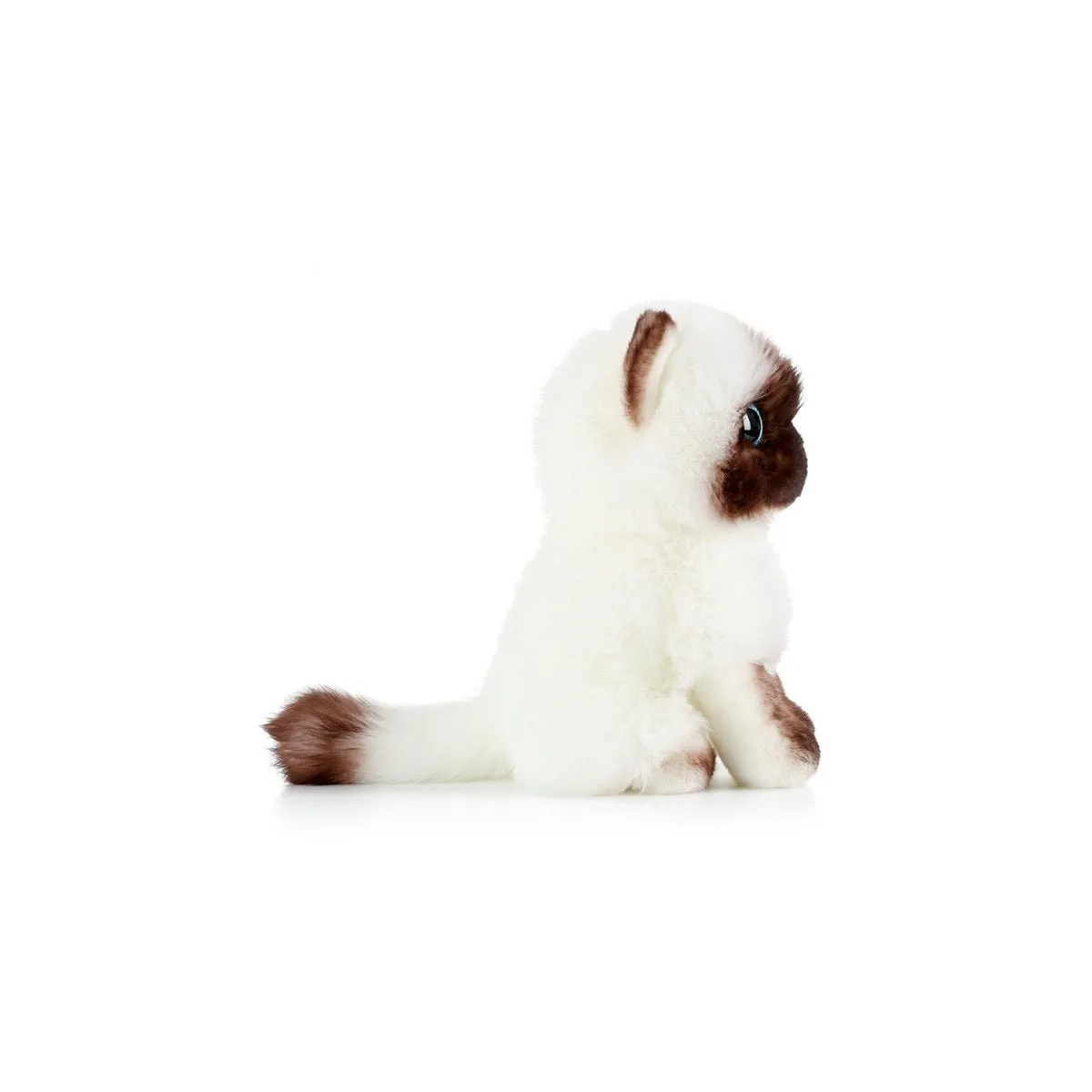 Adorable Lifelike White Siamese Cat Plush Toy