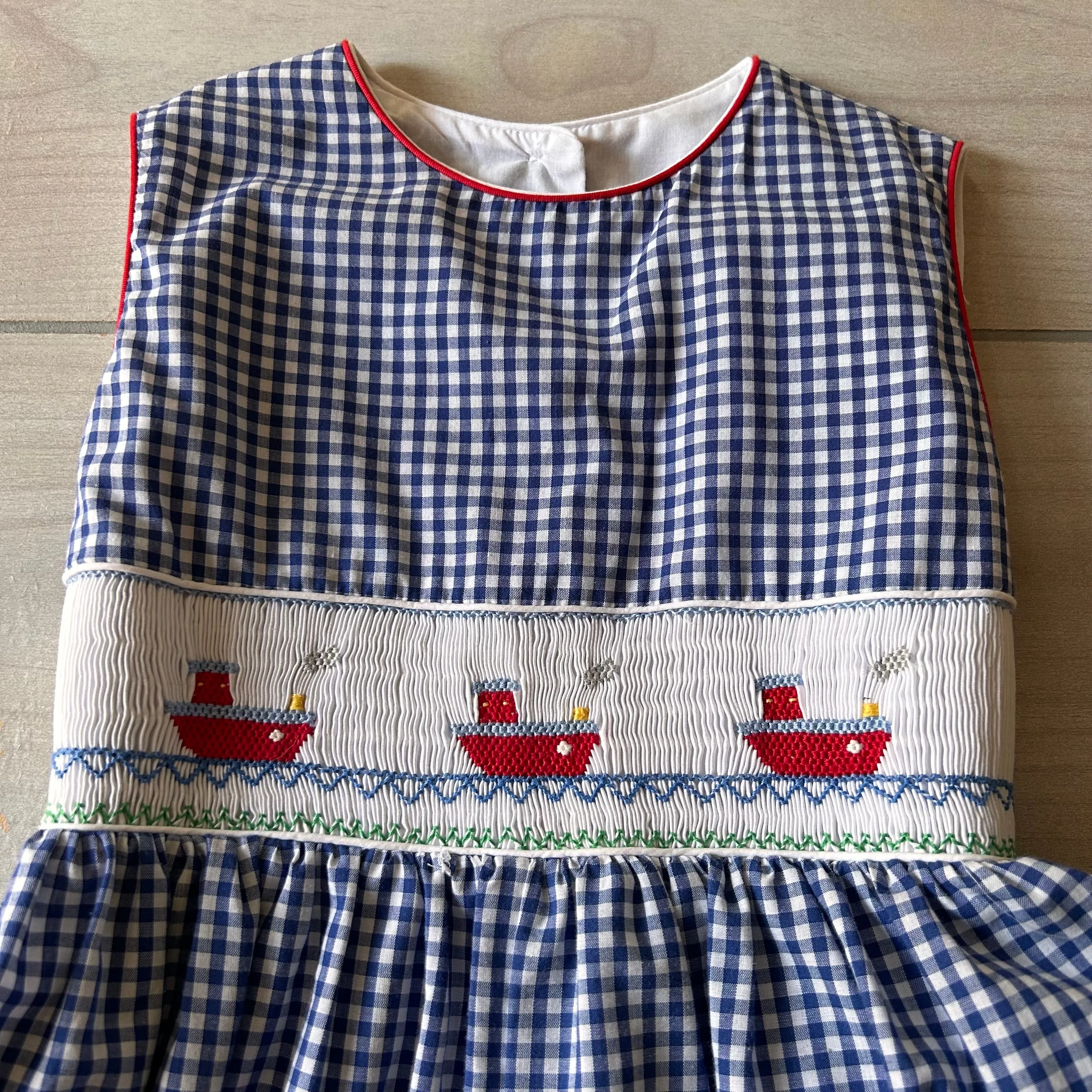 Anavini Smocked Sailboat Romper