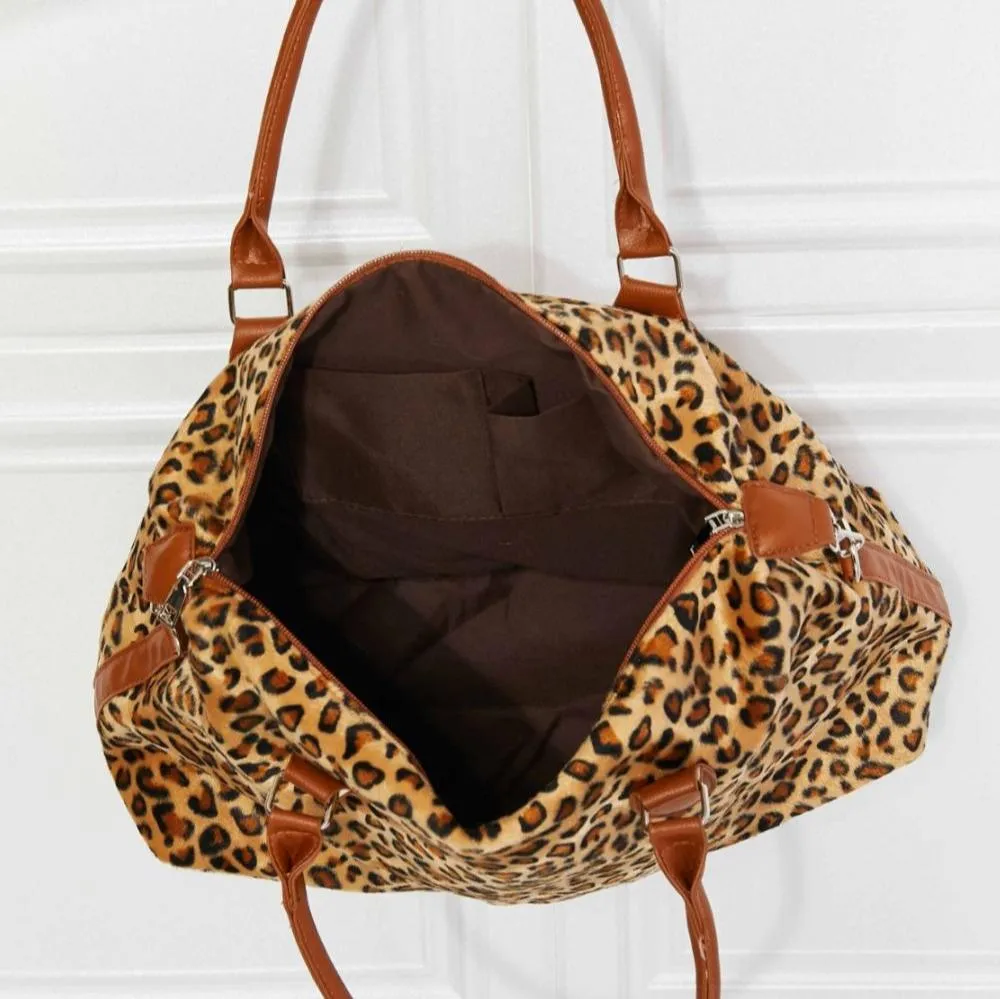 Animal Print Brushed Weekender Bag