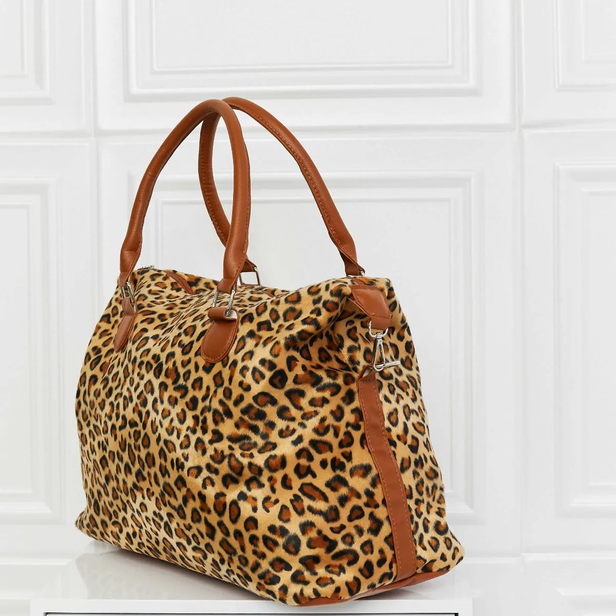 Animal Print Brushed Weekender Bag