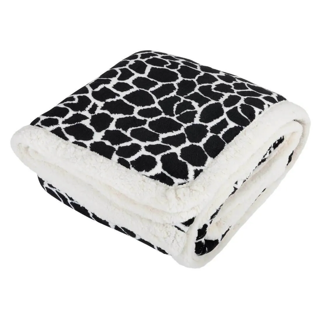 Animal Print Fleece Blanket With Sherpa Trim 2 Sizes