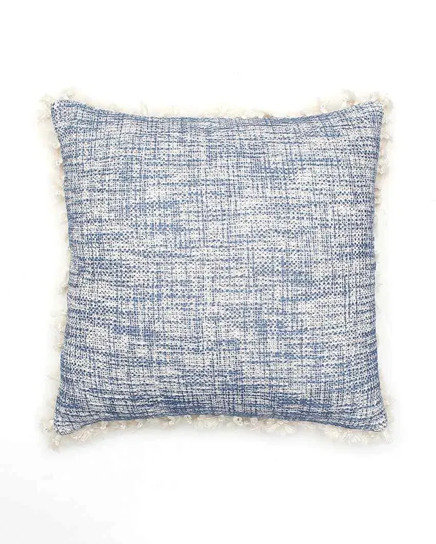 Arabian Sea Blue Cotton Cushion Cover | 16 X 16 inches