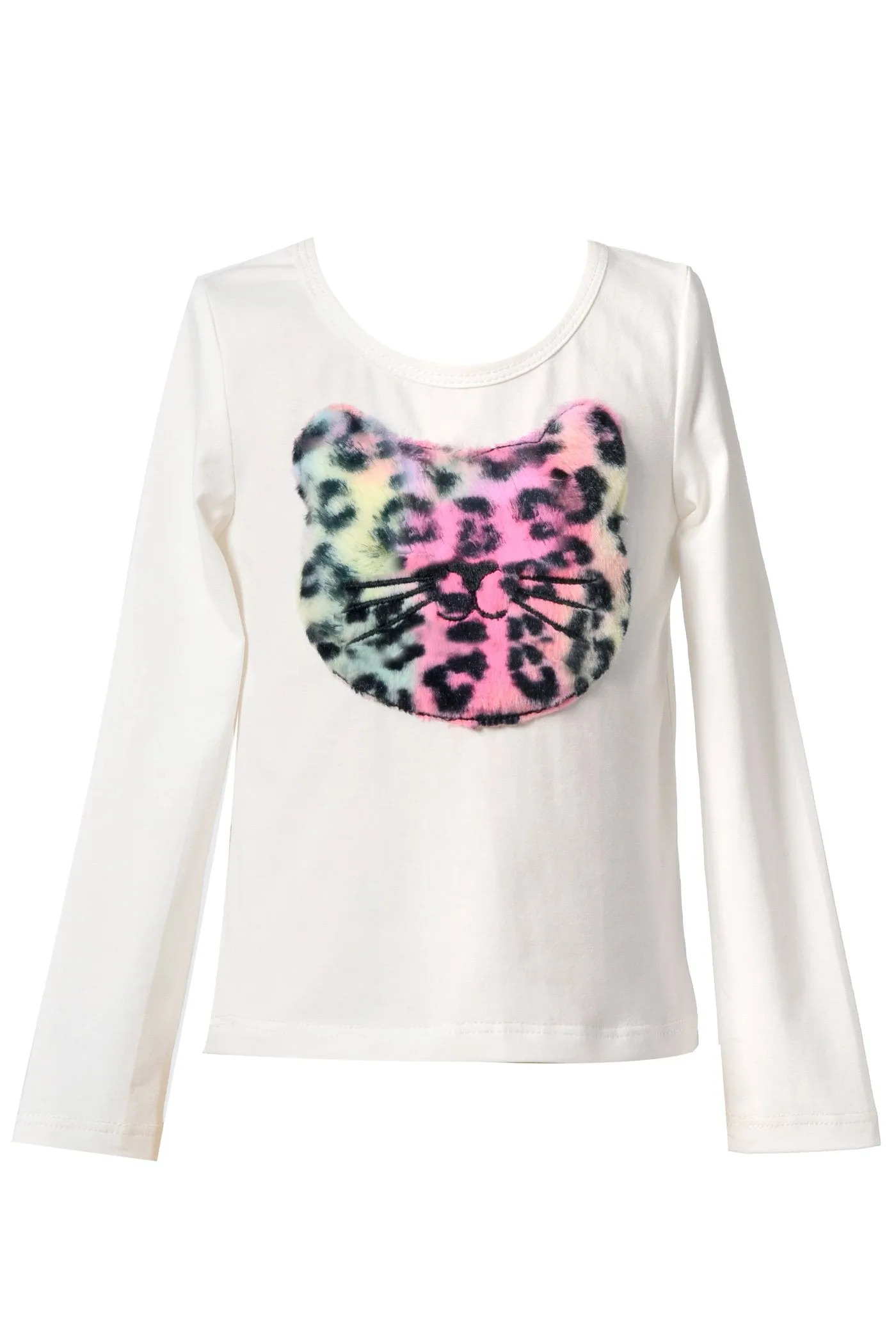 Baby Girl's Tie Dye Cat Leopard Print Shirt