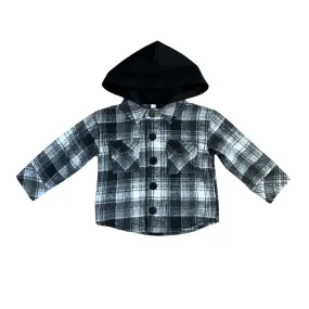 Babysprouts || Black Plaid Hooded Shacket