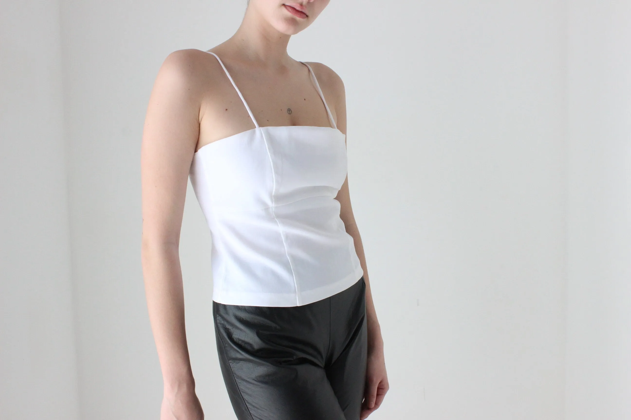 BALLETCORE Minimal Y2K Fitted Spaghetti Strap Tank