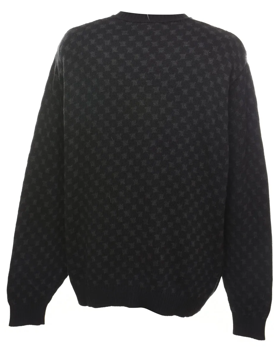 Black & Grey Patterned Jumper - XL