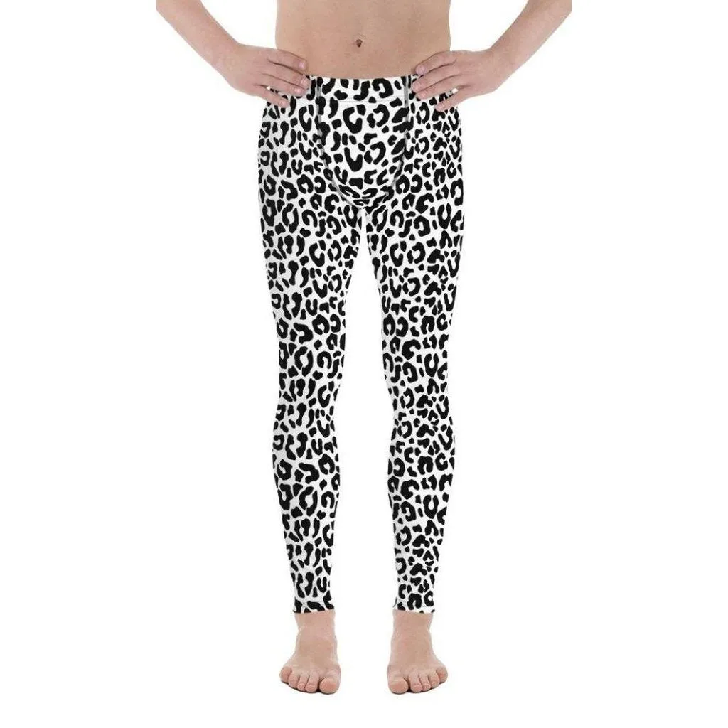 Black & White Leopard Men's Leggings