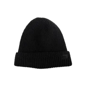 Black Cable Knit Fur Lined Beanie