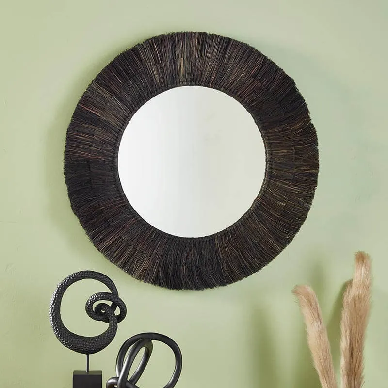 Black Fiber Wall Mirror