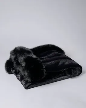 Black Leopard Faux Fur Throw