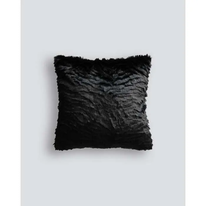 Black Tiger Cushion (Faux Fur)