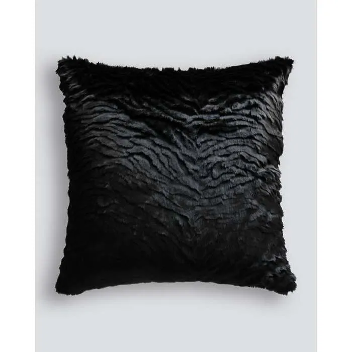 Black Tiger Cushion (Faux Fur)