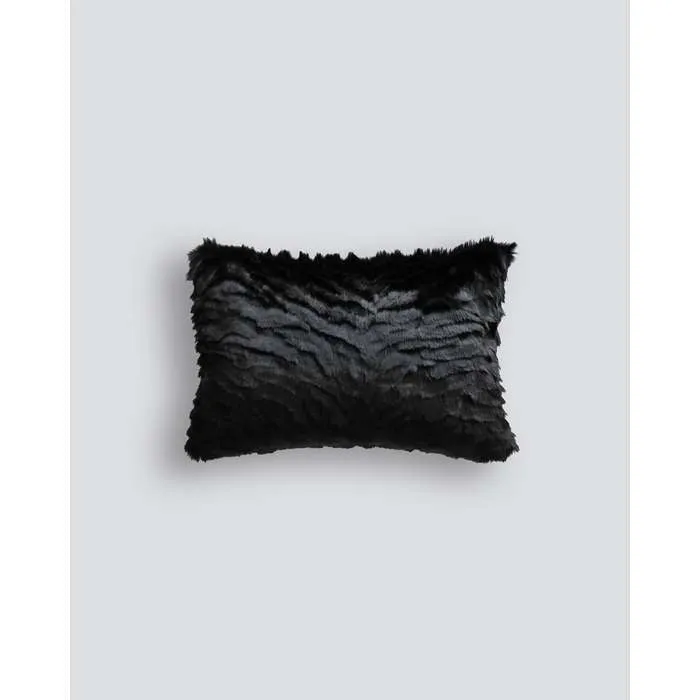 Black Tiger Cushion (Faux Fur)