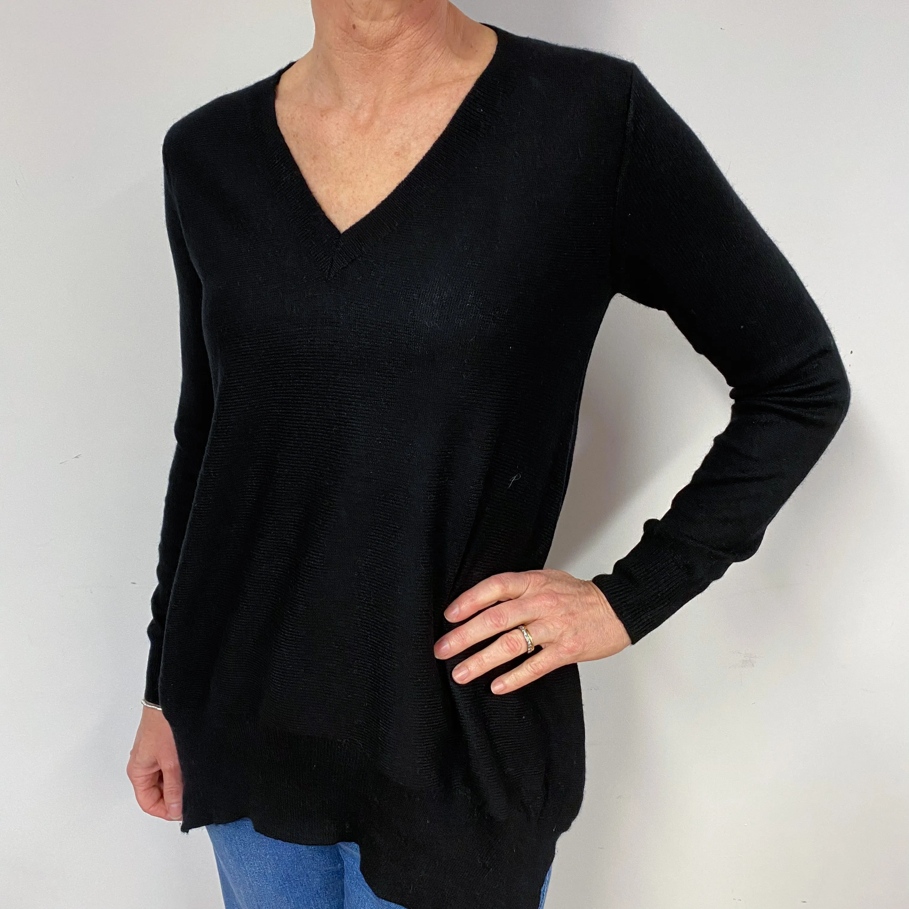 Black V Neck Tunic Medium