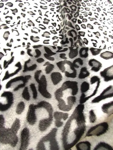 Brown/Light Brown Velboa Leopard Animal Short Pile Fabric / Sold By The Yard