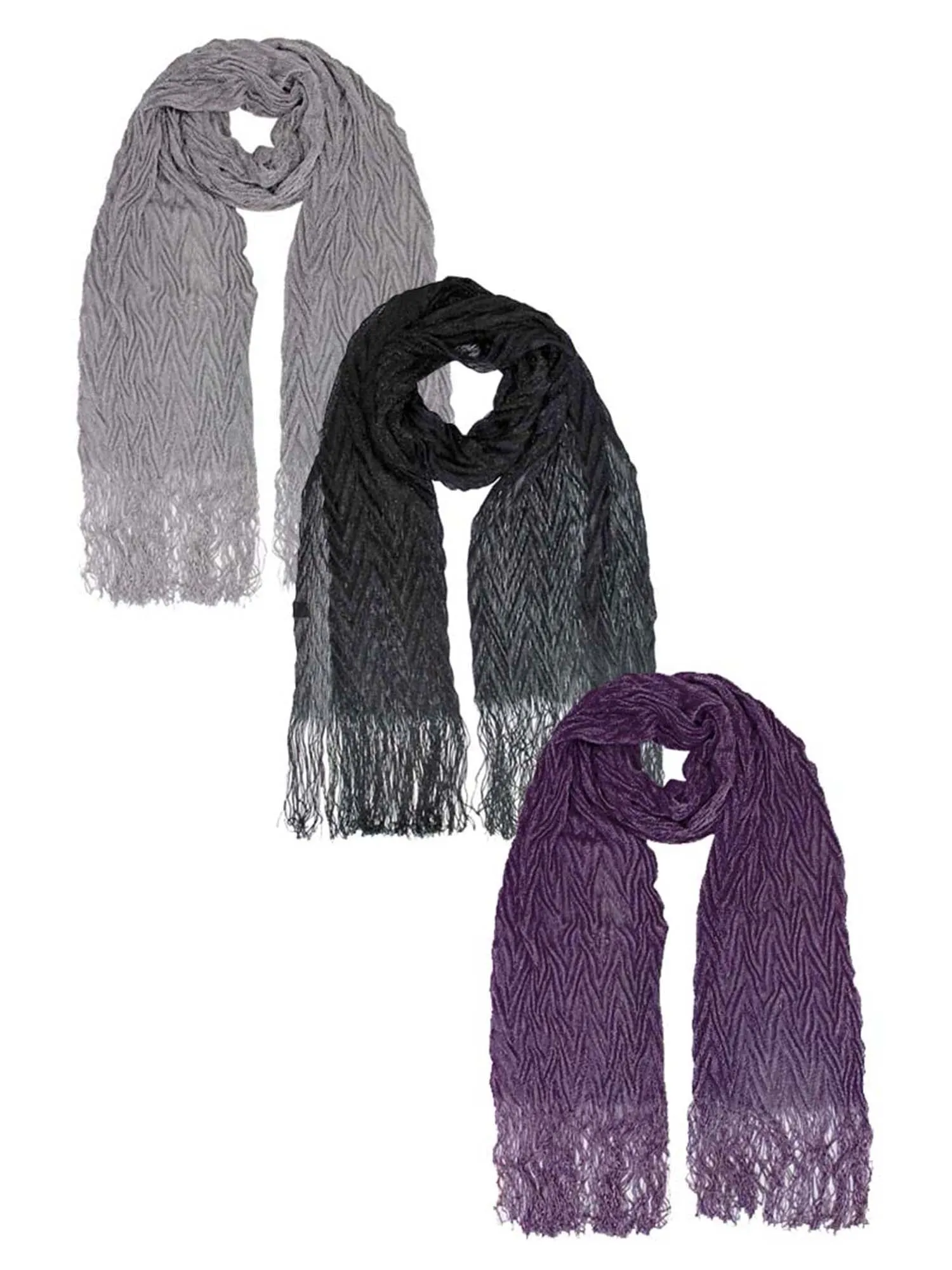 Bundled Long Metallic Evening Shawls 3-Pack Set