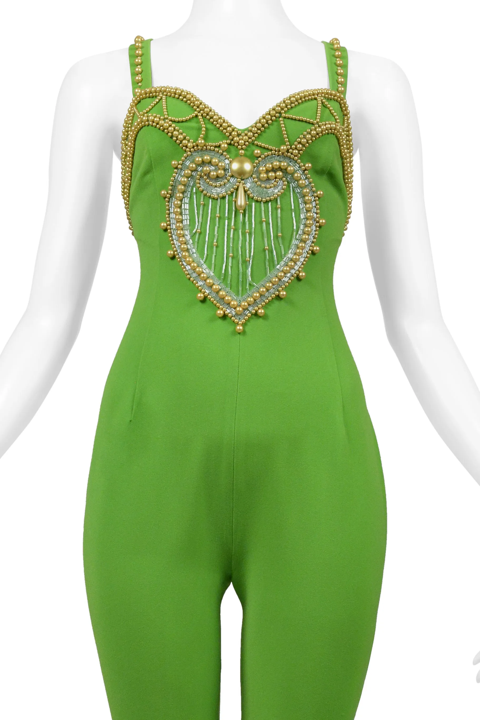 BYBLOS GREEN BEADED JUMPSUIT