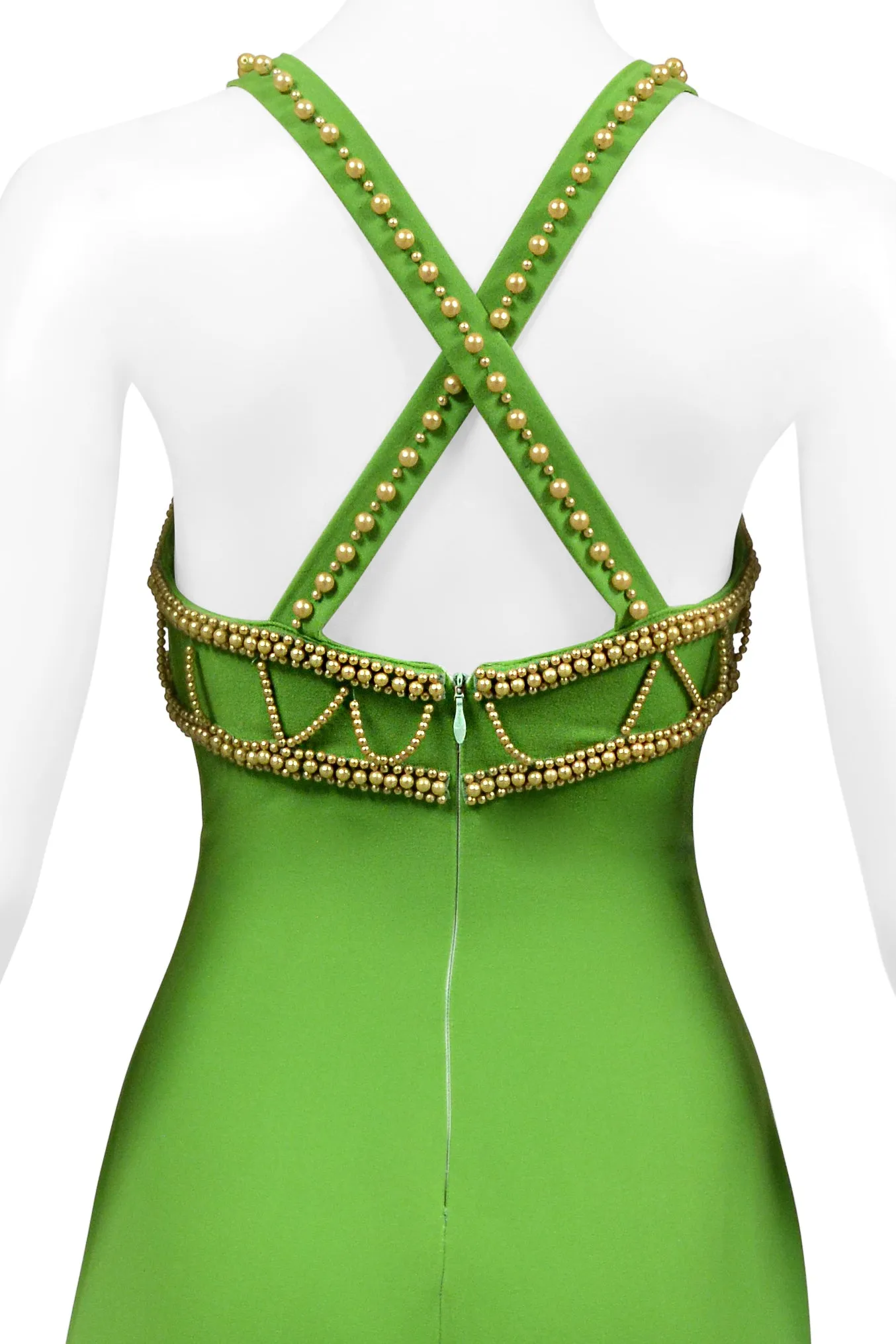 BYBLOS GREEN BEADED JUMPSUIT