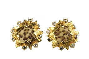 CHRISTIAN LACROIX leopard print earrings