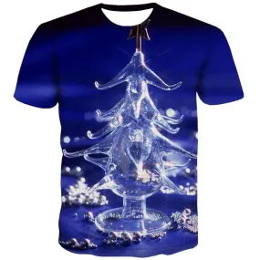 Christmas T-shirt Men Christmas Tree T-shirts Graphic Party T-shirts 3d