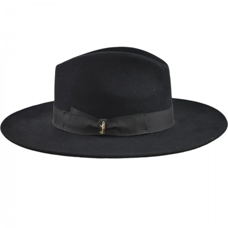 Classic Fedora Fur Felt Hat in Black