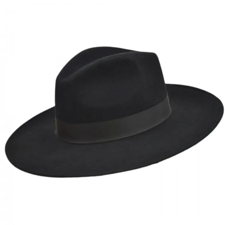 Classic Fedora Fur Felt Hat in Black