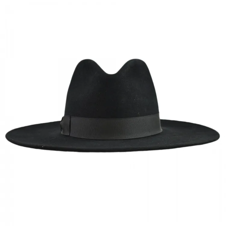 Classic Fedora Fur Felt Hat in Black