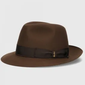 Classic Fedora Fur Felt Hat in Brown