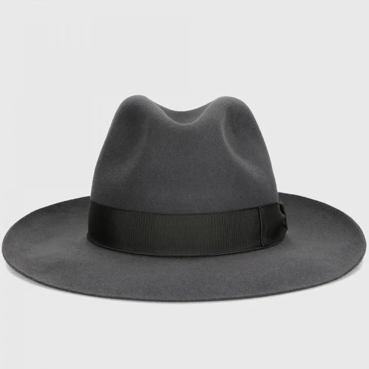 Classic Fedora Fur Felt Hat in Grey