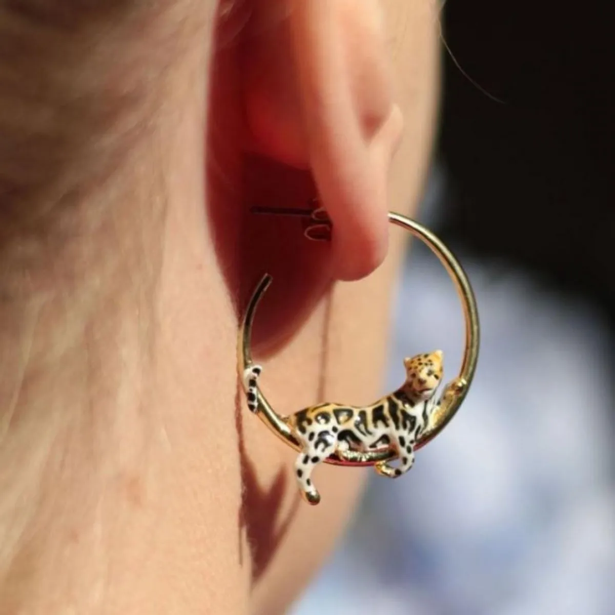 Clouded Leopard Hoops - Preorder