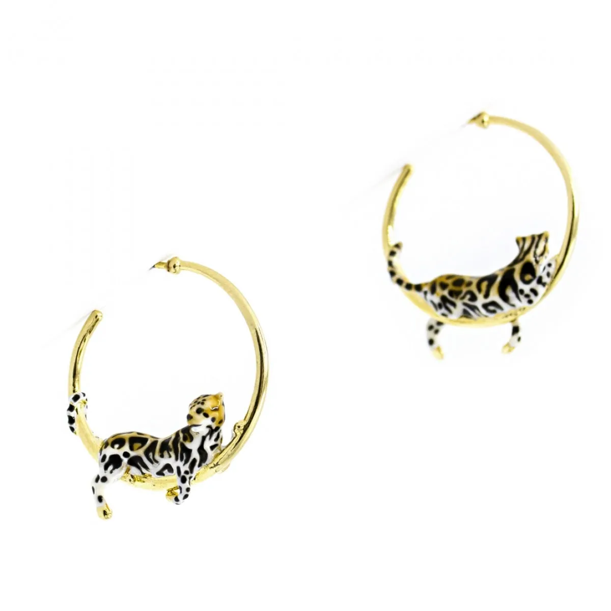 Clouded Leopard Hoops - Preorder