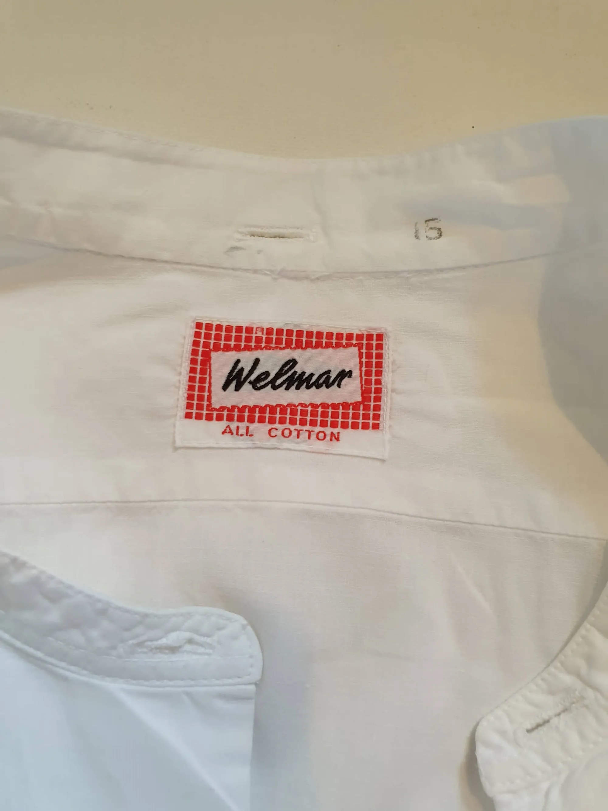 Collarless Formal or Dress Shirt by Welmar - Neck 38 cm