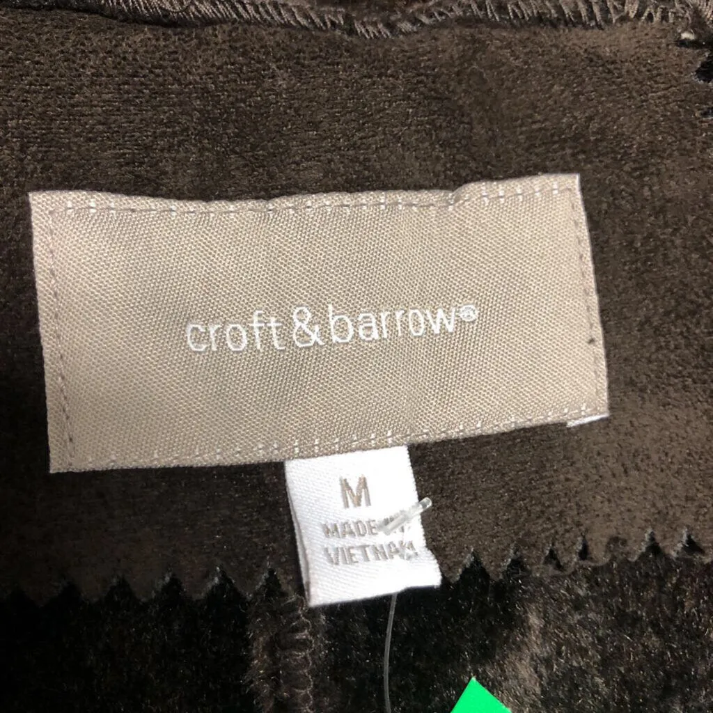 CROFT & BARROW BROWN FAUX FUR COAT WITH HOOD SIZE MEDIUM TCC