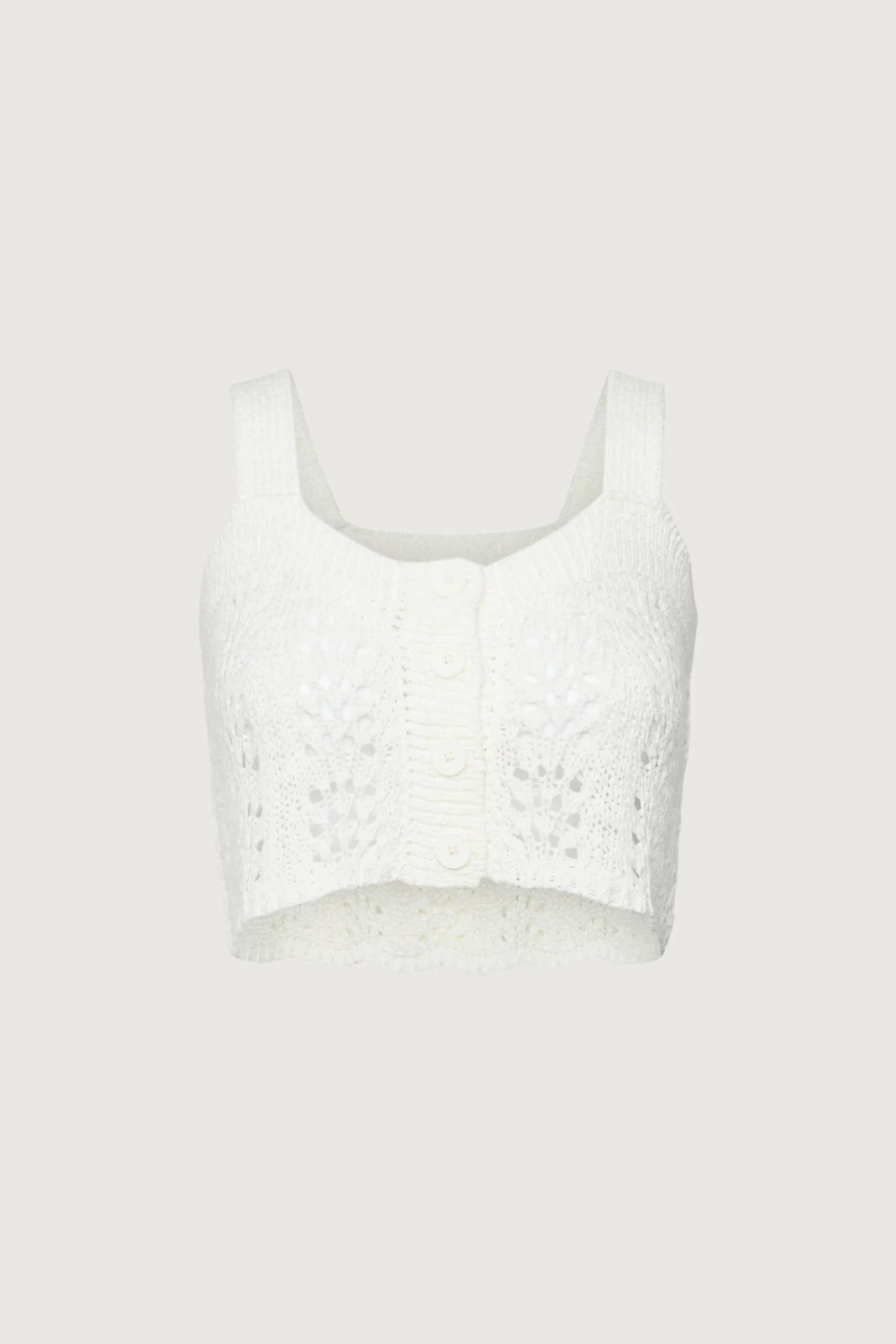 CROPPED OPEN KNIT TANK TOP