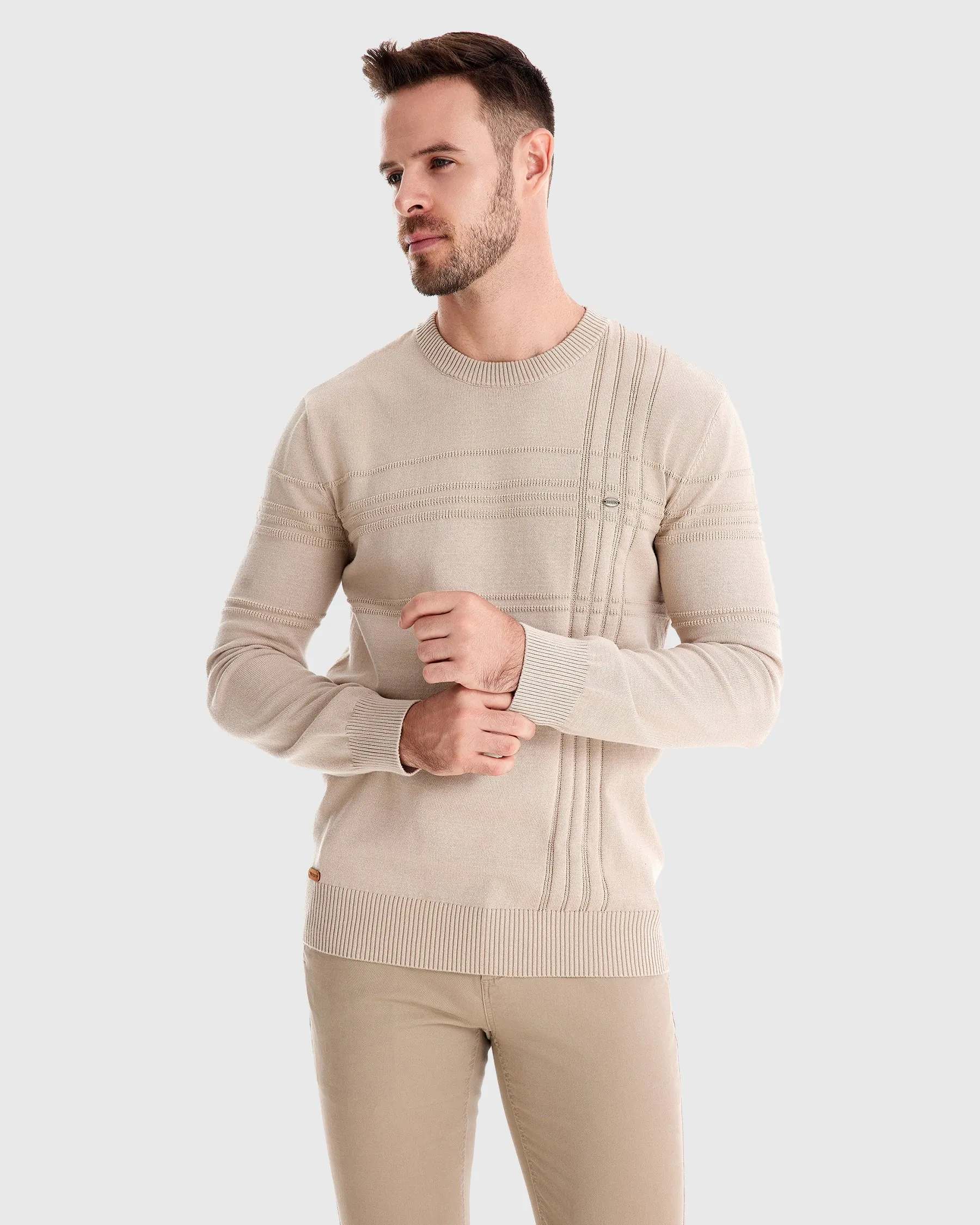 Crosshatch Crew Neck Sweater