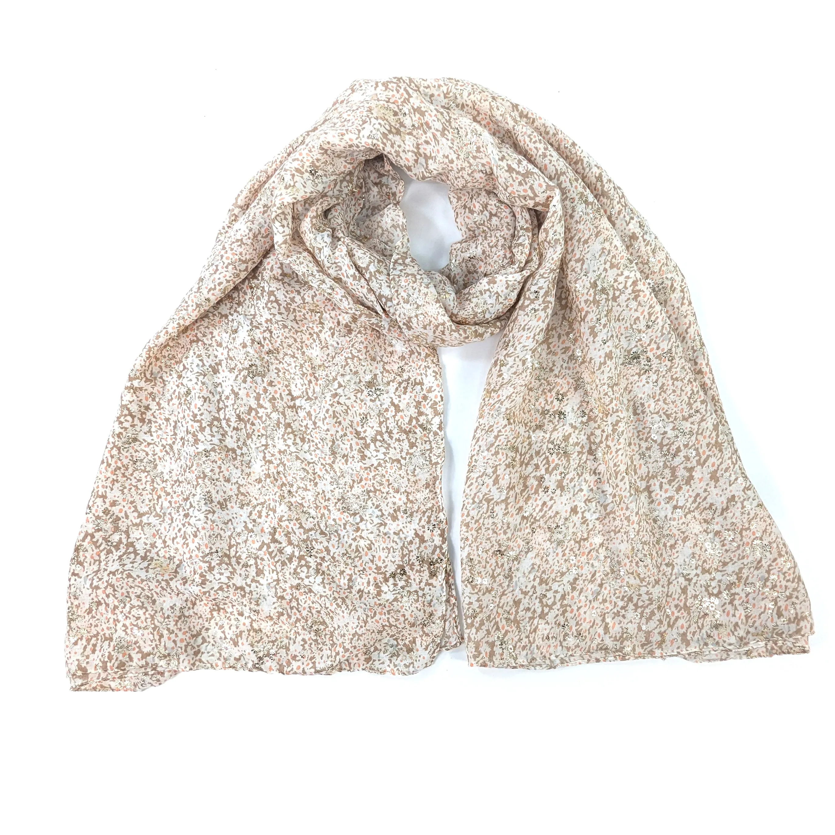 Daisy Sparkle Scarf - Hazelnut Cream (42x180cm)