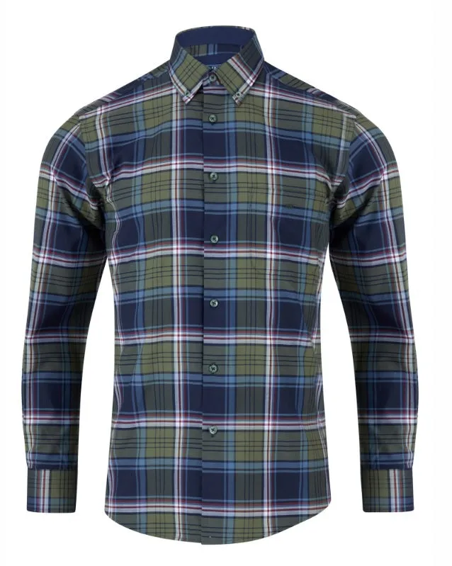 Daniel Grahame Geneva Long Sleeve Casual Check Shirt - Green