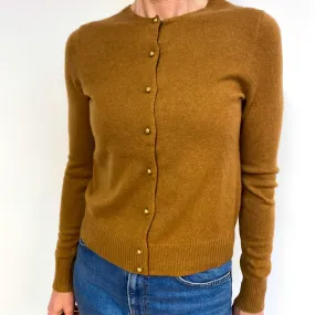 Deep Butterscotch Brown Cashmere Cardigan Medium